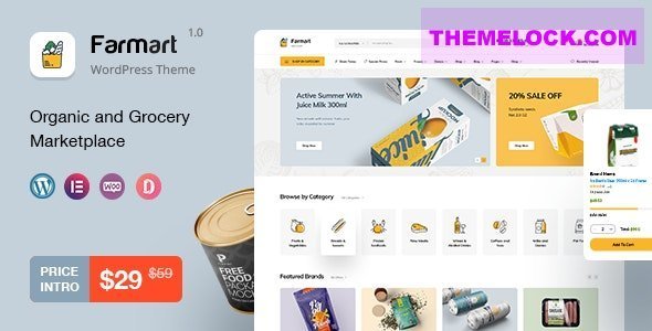 Farmart – Organic & Grocery Marketplace WordPress Theme